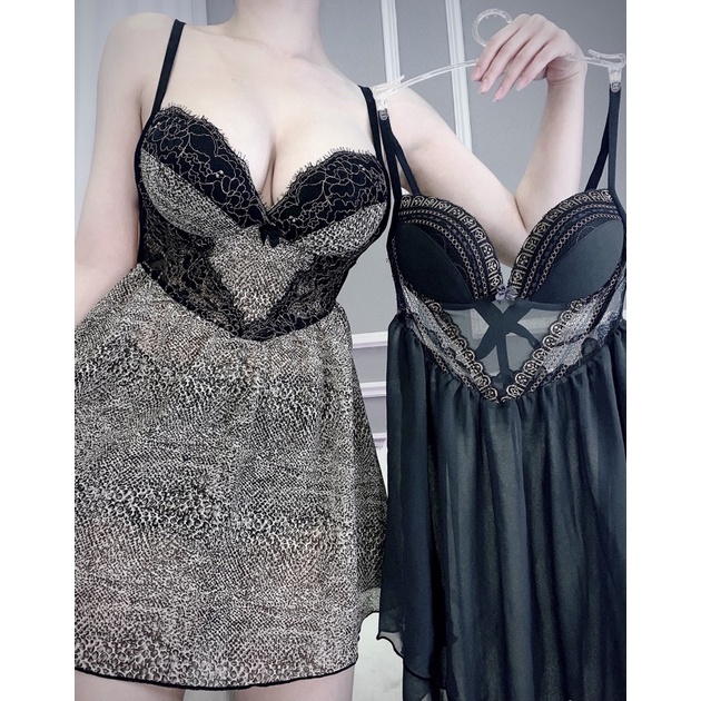 Đầm ngủ cúp ngực sexy nâng ngực siêu dày Freesize dưới 53kg CoCoNguyenStore