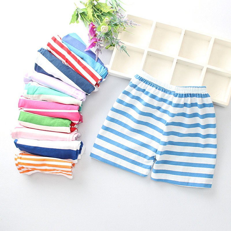 Quần Đùi Chất Cotton Kẻ Nhiều Màu Cho Bé Gái 8-18kg