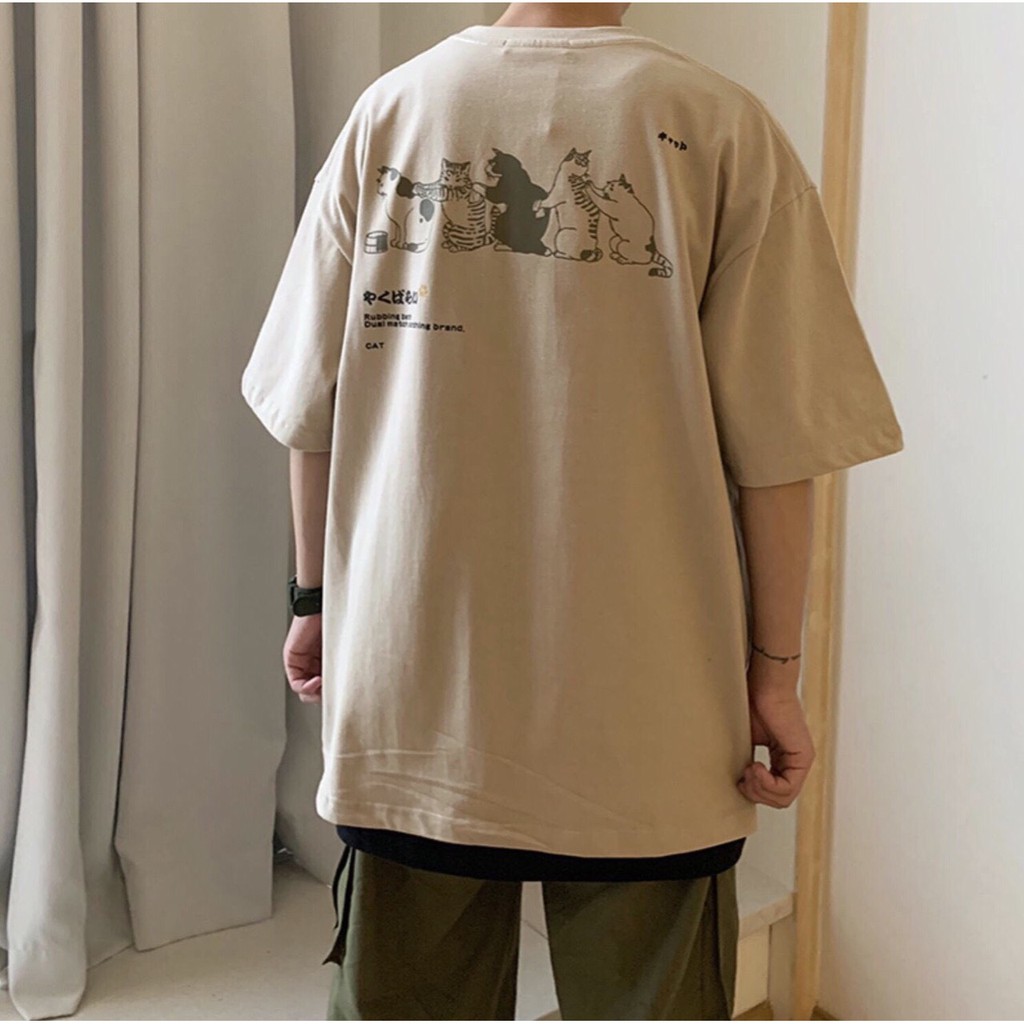 Áo thun tay lỡ form rộng - phông nam nữ cotton oversize - T shirt 5 chú mèo a - 2N Unisex | BigBuy360 - bigbuy360.vn
