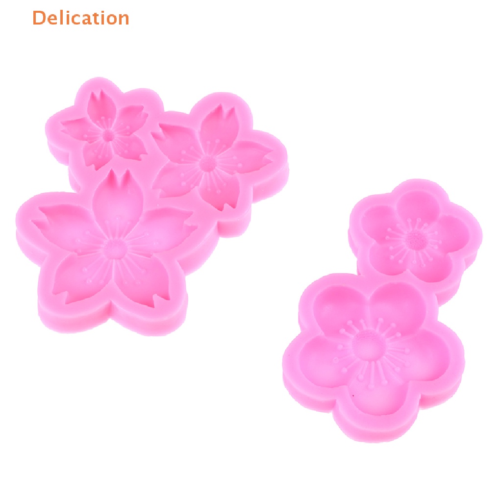 Khuôn Silicon Mềm Làm Kẹo Đường Hình Hoa Nở Trang Trí Bánh