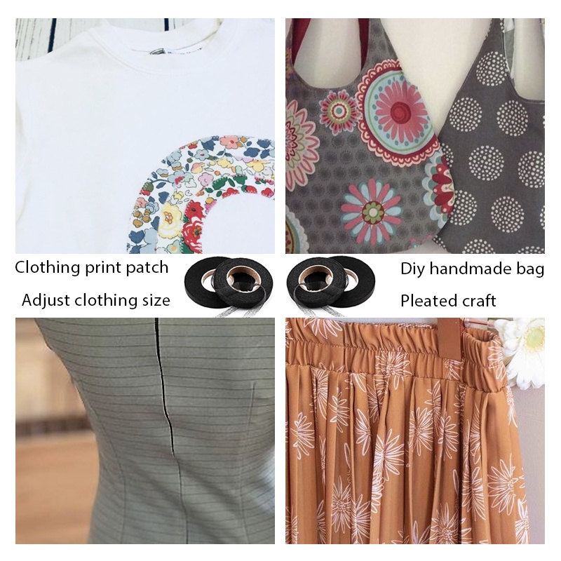 Cuộn Băng Keo Hai Mặt Màu Trắng / Đen Dài 70 Yards Dùng Trong May Vá DIY