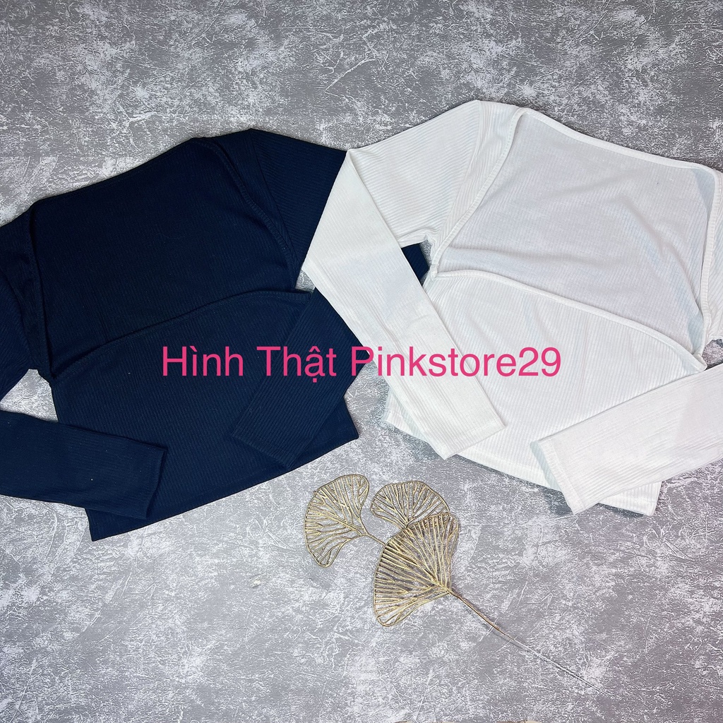 Áo Croptop Cổ Vuông Ôm Body Tay Dài A5271