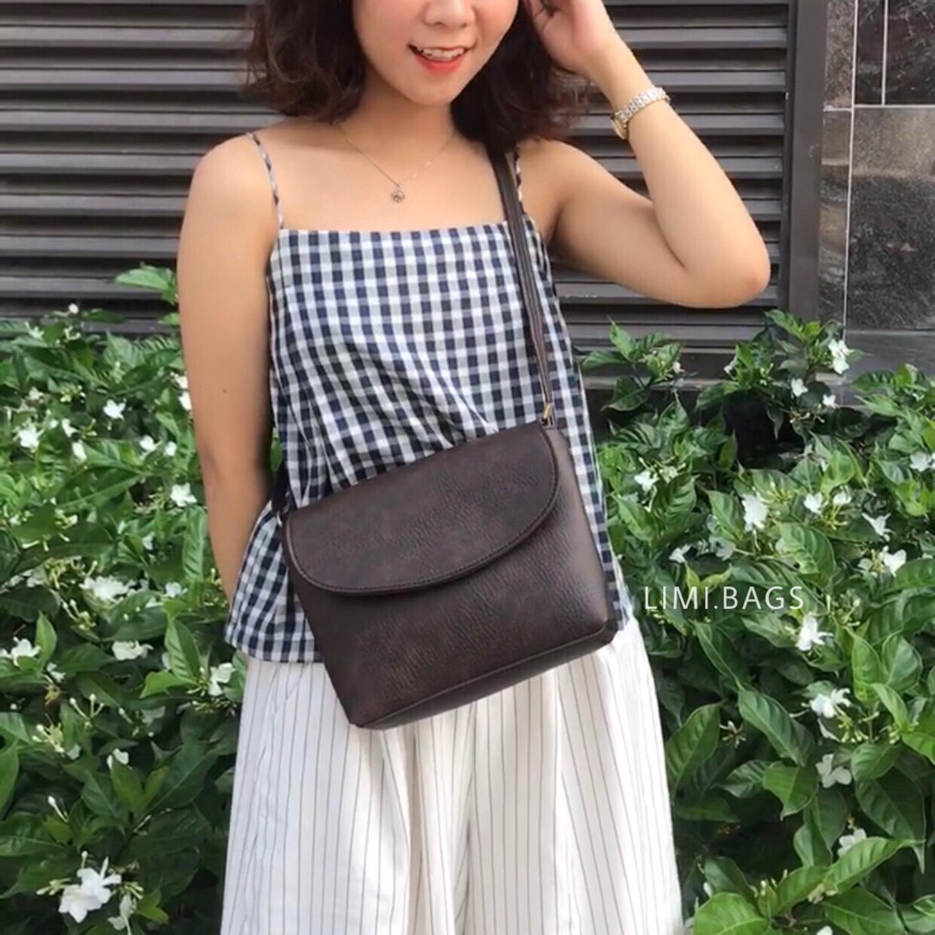 Túi da đeo chéo nữ dáng hộp thư mini đi chơi cute vintage Hàn Quốc CUL limi bags