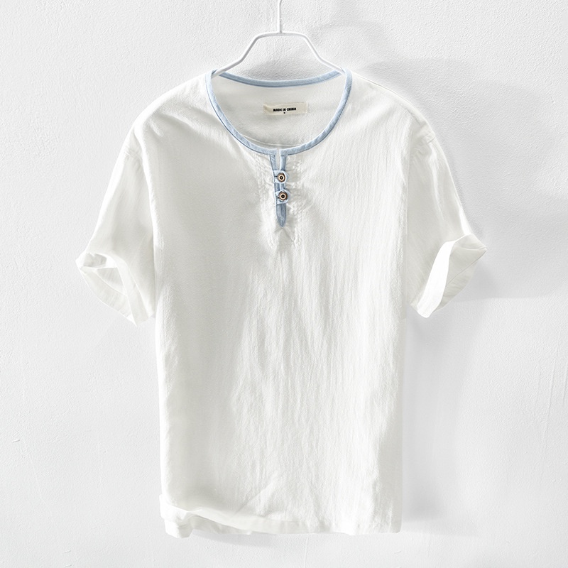Quần Short Vải Lanh Cotton Gợn Sóng Cho Nam