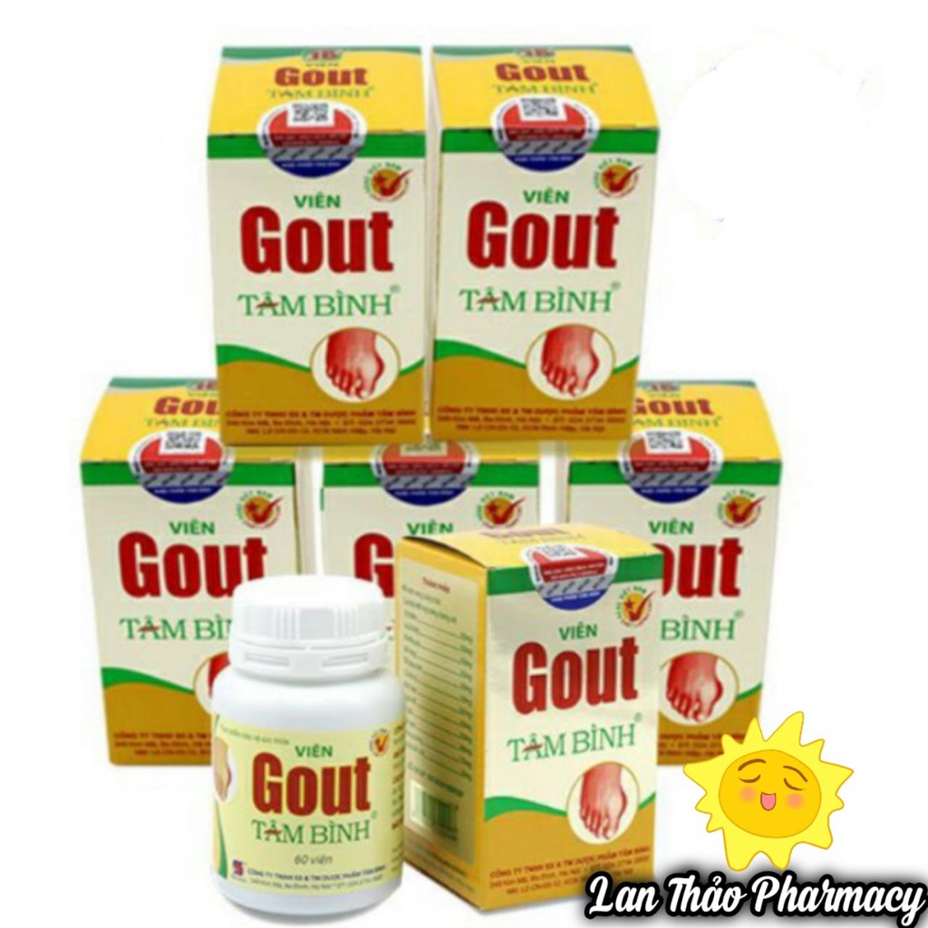 Gout tâm bình lọ 60 viên chính hãng hỗ trợ giảm triệu chứng đau do gút