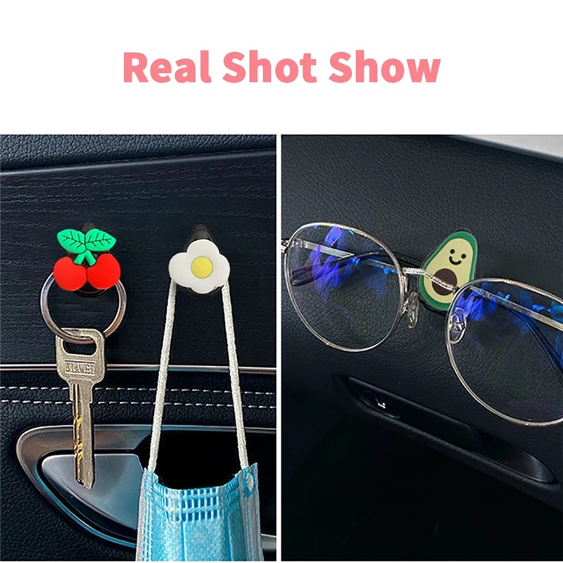 Móc Treo Đồ Gắn Xe Hơi Họa Tiết Hoạt Hình Trái Cây Dễ Thương