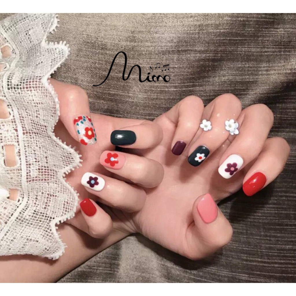 Dán móng tay nail sticker hoạt hình Rainbow đáng yêu