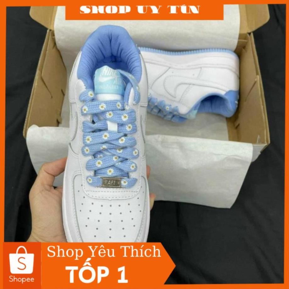 (FREESHIP + ẢNH THẬT 1.1) Giày AF1 Trắng xanh hoa cúc | BigBuy360 - bigbuy360.vn