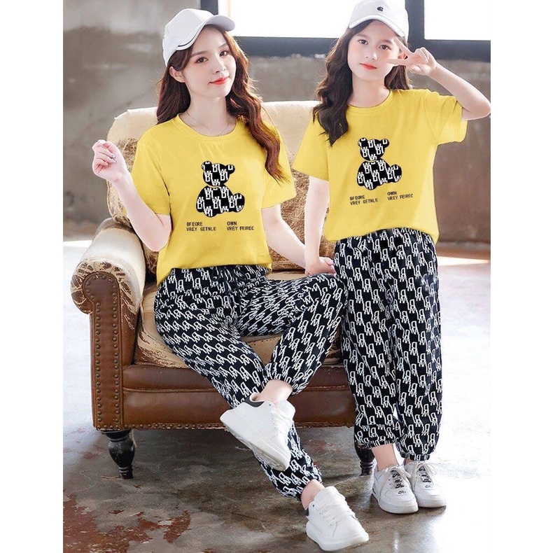 Bộ hè cho bé gái 4-14 tuổi "GẤU TEDDY" 14-45kg. Thiết kế đẹp, thoáng mát. STG3 STA002