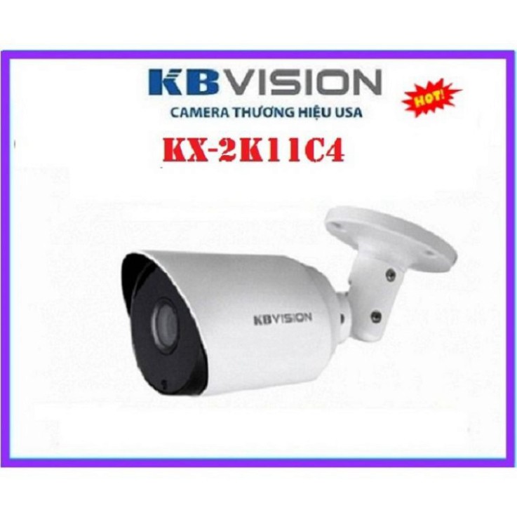 {Giá HỦY DIỆT} Camera HDCVI hồng ngoại 4.0 Megapixel KBVISION KX-2K11C4 VỎ KIM LOẠI  - Bảo hành chính hãng 2 năm