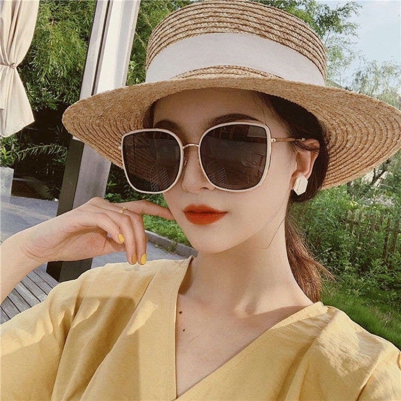 Kính mát gọng vuông bản rộng chống bức xạ phong cách Hàn Quốc cổ điển thời trang