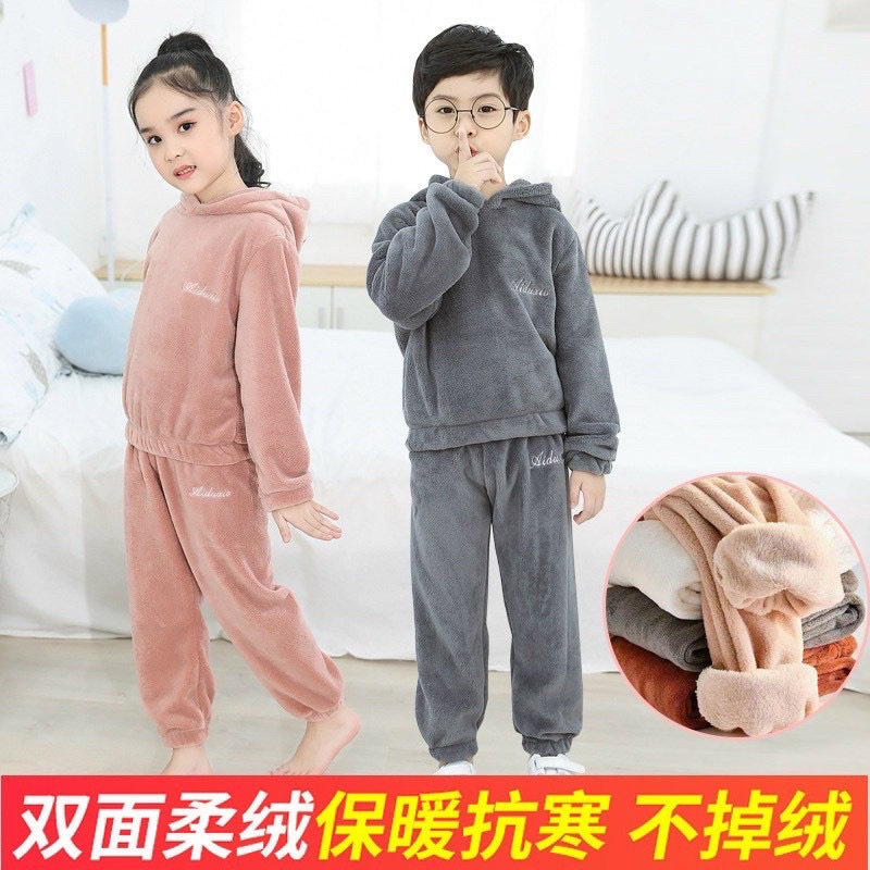 BỘ NGỦ LÔNG CỪU CHO BÉ 5-11 TUỔI SIÊU DÀY CỰC ẤM