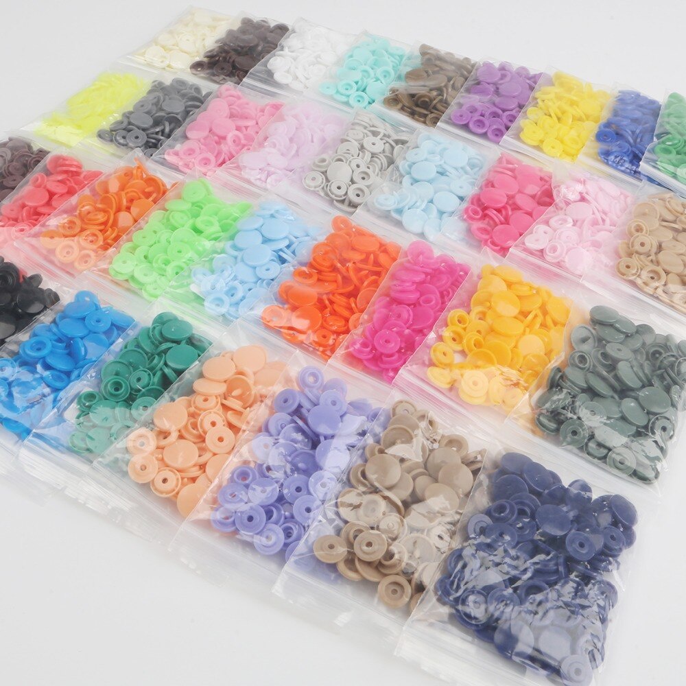 Set 50 nút bấm nhựa T5 15 màu lựa chọn 12mm dùng may quần áo cho bé