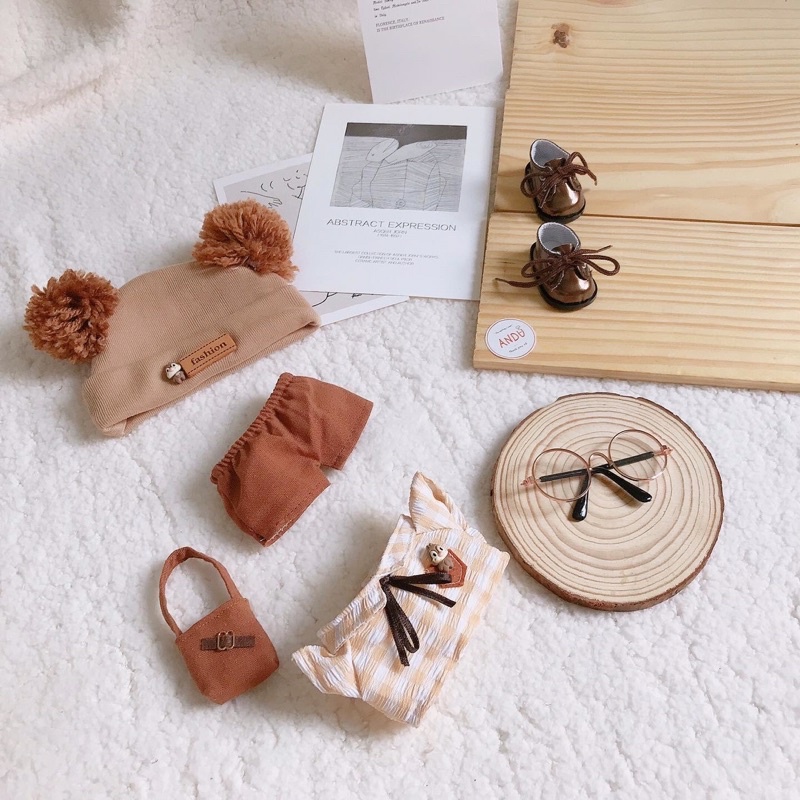 Set outfit  Gấu Nâu Fashion quần áo cho doll 10cm 15cm 20cm , búp bê