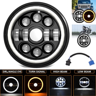 Đèn pha led h4-h13 7 inch cho xe mô tô harley-davidson yamaha jeep wrangler cj hummer h1 h2