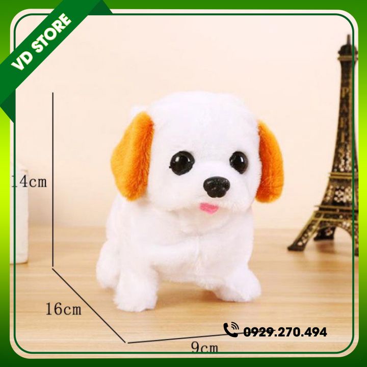 Đồ Chơi Chó Bông Biết Đi, Vẫy Đuôi, Biết Kêu Bibi Cực Cute - Hàng Chất Lượng Cao - Tặng Kèm Pin