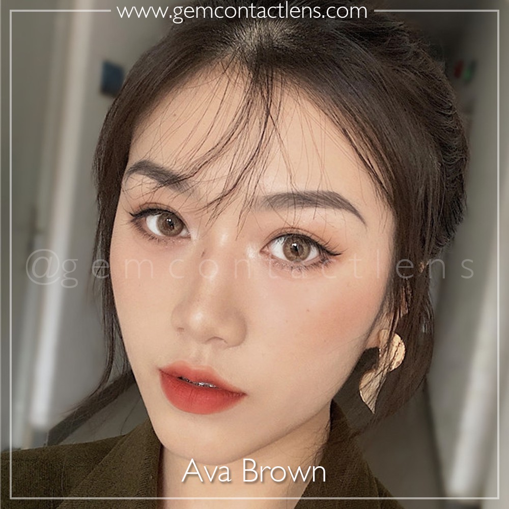 Áp Tròng AVA BROWN - Ẩm Cao 55% - HSD 6 Tháng (Đủ Độ, Có Lệch) Tông Nâu Hồng Tây Tự Nhiên Phù Hợp Mắt Nhạy Cảm