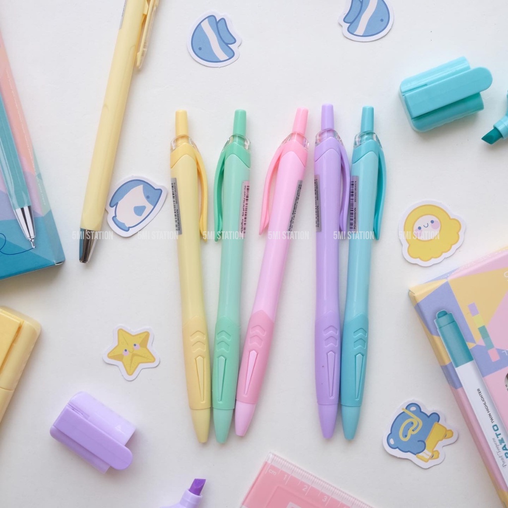 Bút Lẻ Gel Mực Xanh Vỏ Màu Pastel Thiên Long Pazto Ngòi 0.5/0.6mm