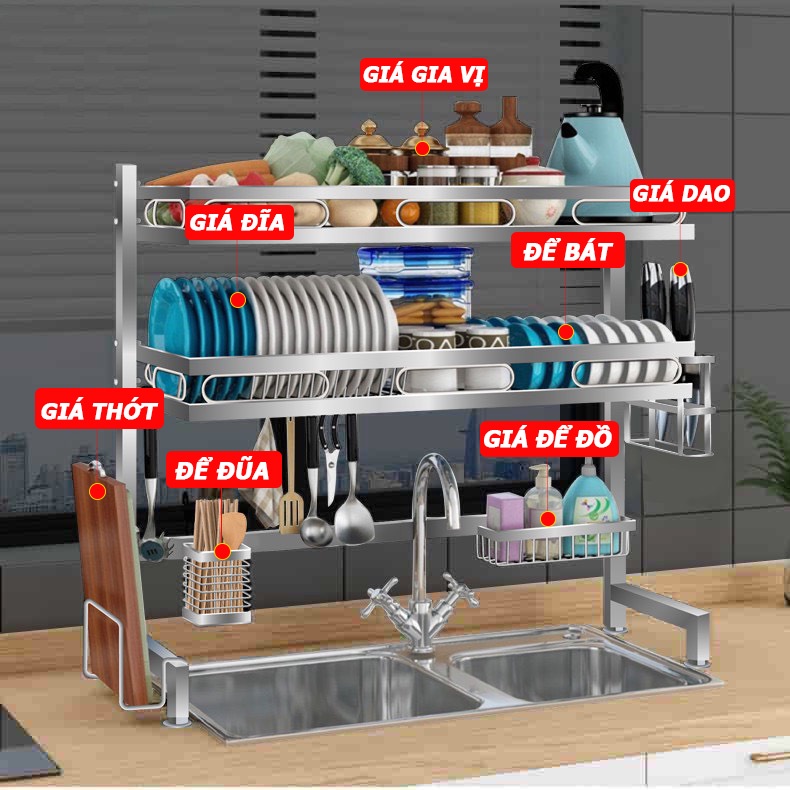 Kệ úp bát đĩa INOX, kệ đựng chén bát  bảo hành không han gỉ