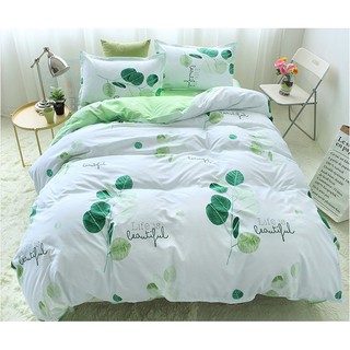 Bộ vỏ chăn ga gối poly cotton lá