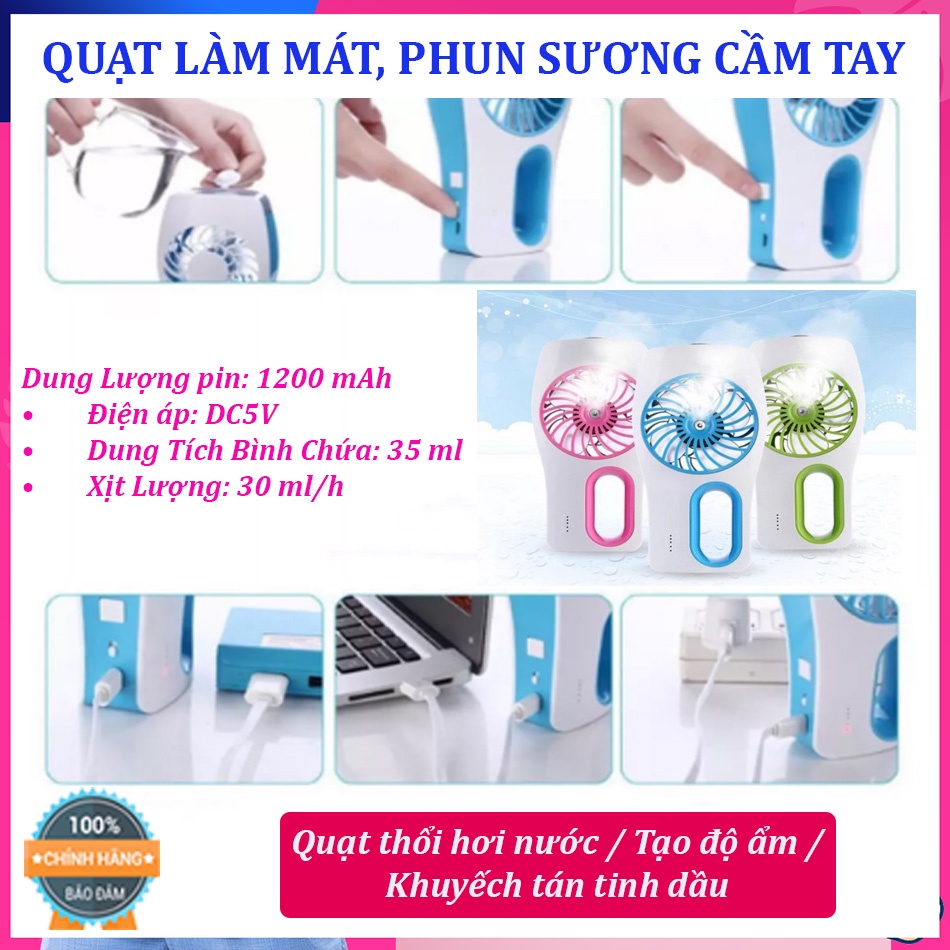 Quạt làm mát, phun sương cầm tay mini iEGrow Mini Cooling Replenishment Fan- Bảo hành uy tín 1 đổi 1