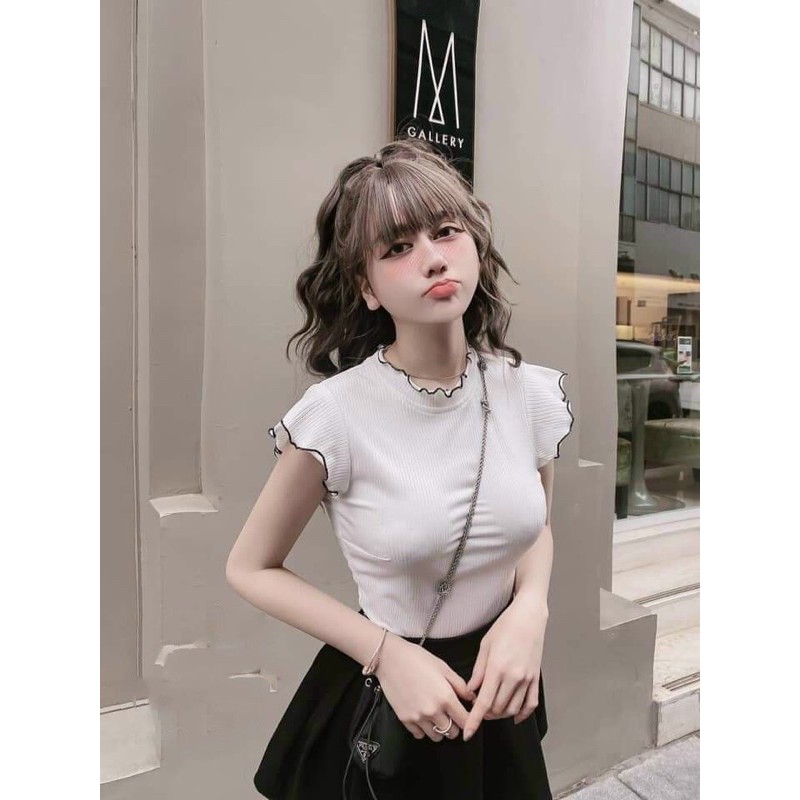 ÁO BODY CỔ TRÒN CUỐN BIÊN DÁNG SANG