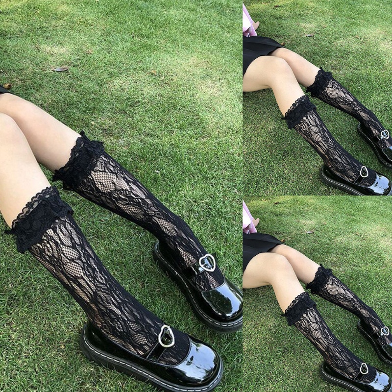 Vớ Lưới Dài Qua Gối Phối Bèo Hóa Trang Cô Hầu Gái