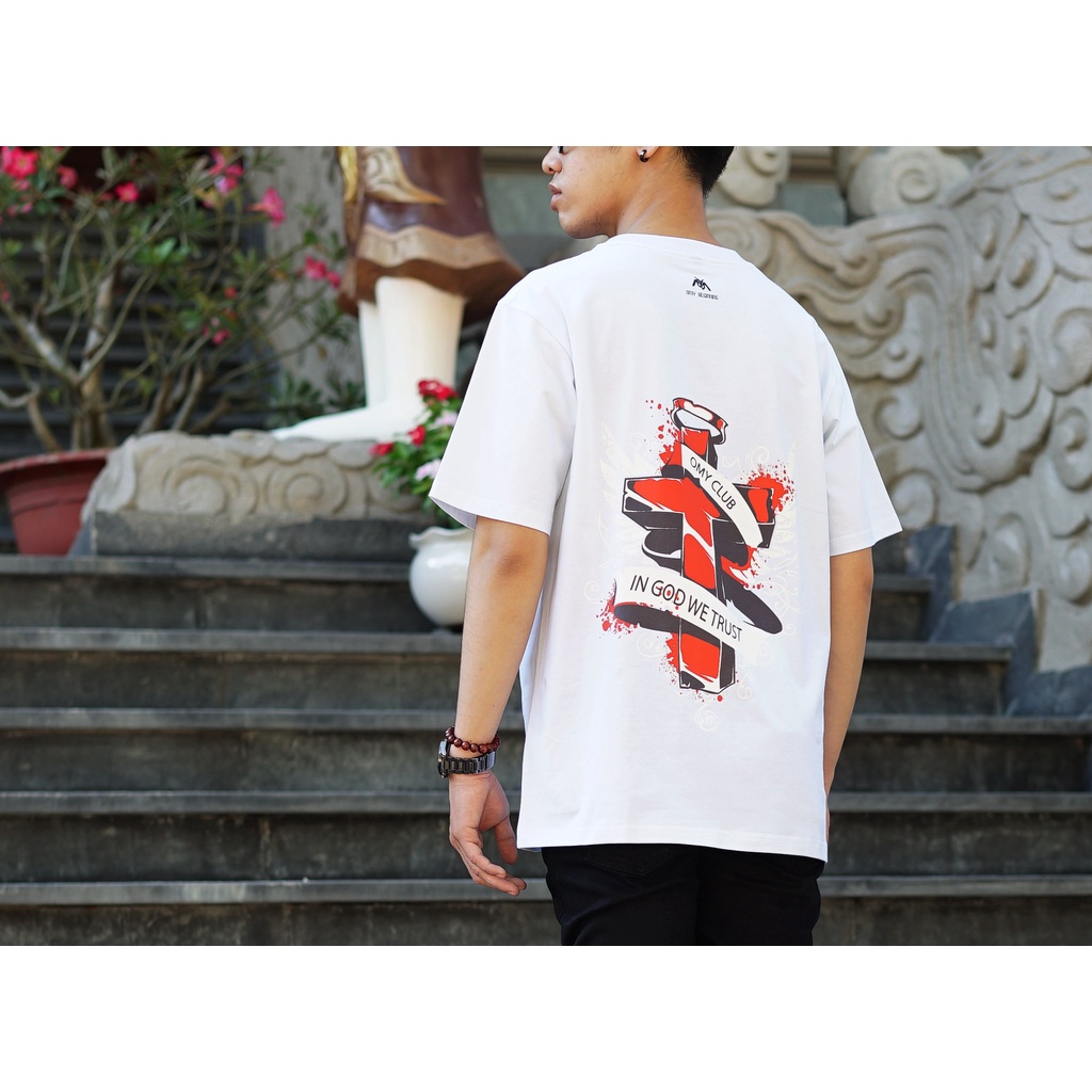 Áo Phông Rộng MYO Vải Cotton In Hình Cross