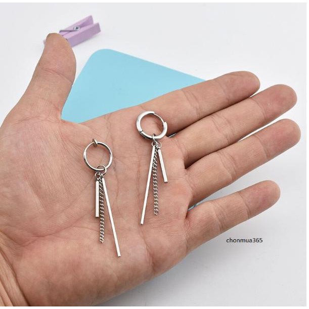 Bông tai Nam Nữ dáng dài dạng dây xích cá tính