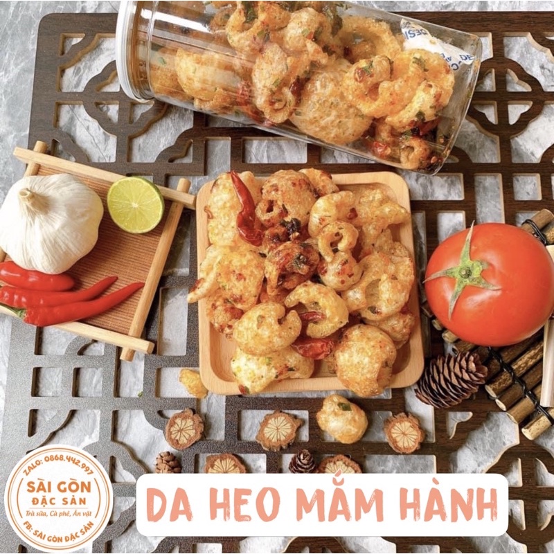 Da heo chiên giòn mắm hành tỏi ớt 180g loại đặc biệt Đồ Ăn Vặt Sài Gòn Đặc Sản