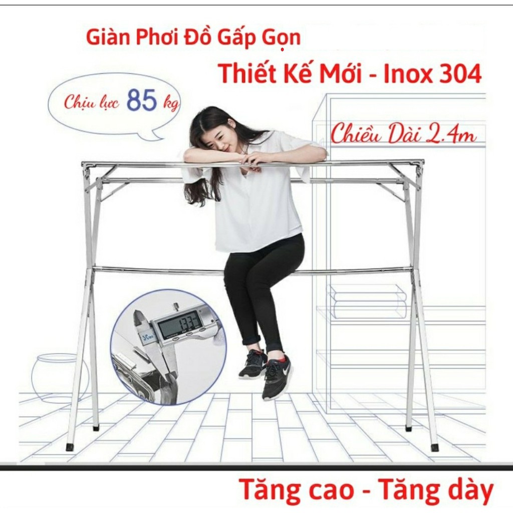 [Xả Kho Tìm Sỉ ] [BÁN CHẠY][LOẠI 1 SIÊU DÀY 4Kg4, 4Kg6, 5Kg ][NHIỀU KÍCH THƯỚC]Sao phơi đồ Chữ X Inox thông minh gấp gọn