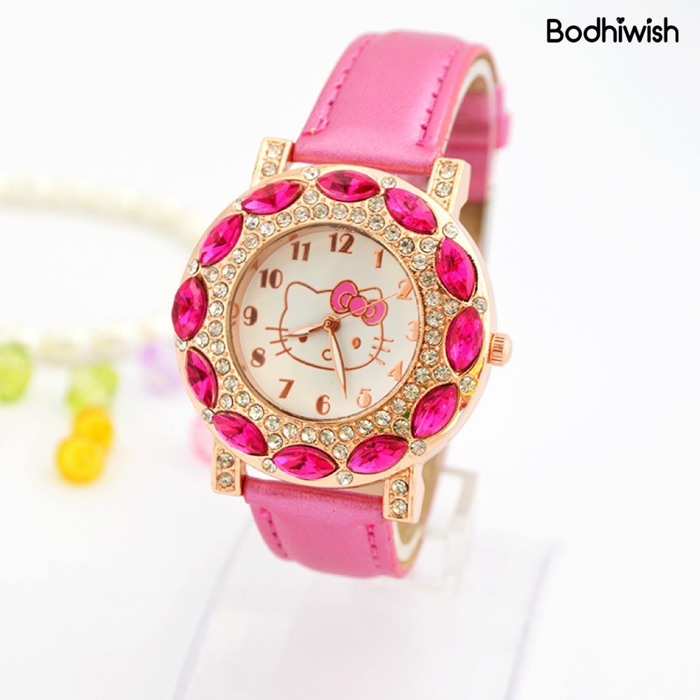 Đồng Hồ Dây Da Mặt Hình Hello Kitty Dễ Thương Cho Bé Gái | BigBuy360 - bigbuy360.vn