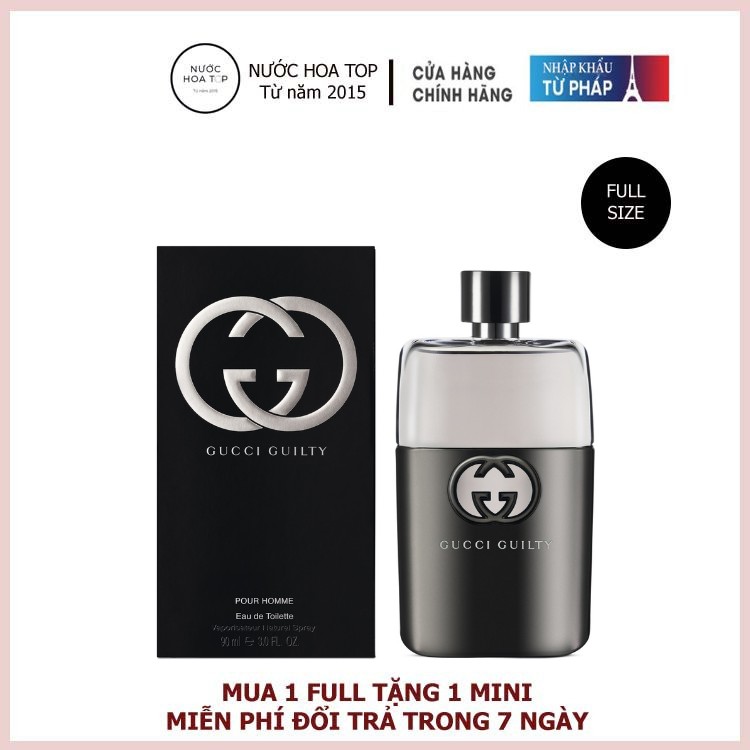 ~ 𝐍ƯỚ𝐂 𝐇𝐎𝐀 𝐓𝐎𝐏 ~ Nước Hoa Gucci, Nước Hoa Gucci Nam Guilty Pour Homme EDT 90ml Chính Hãng