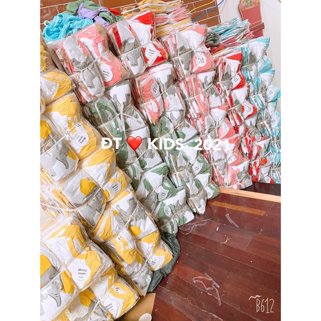 Bộ thun lạnh cộc tay Minkymom cho bé loại đẹp - bộ đồ cho bé họa tiết con voi chất thun lạnh thoáng mát cho bé 8 - 18kg