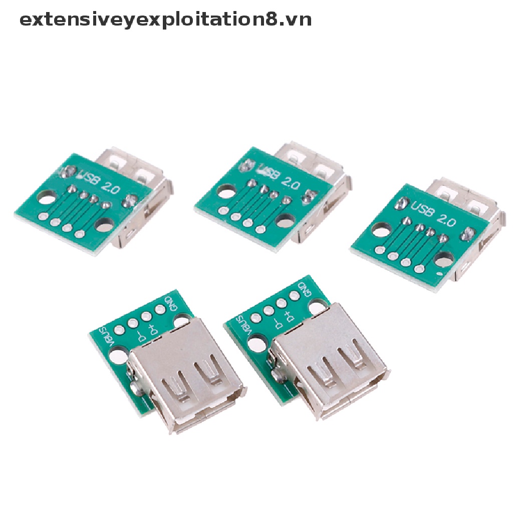 Set 5 Đầu Nối USB Loại A Female Sang DIP 2.54mm PCB