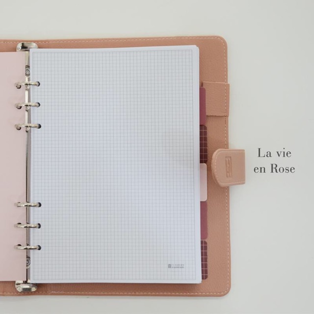 Sổ bìa còng giấy kẻ ô vuông size A5 (ghi chú, học tập, bullet journal)