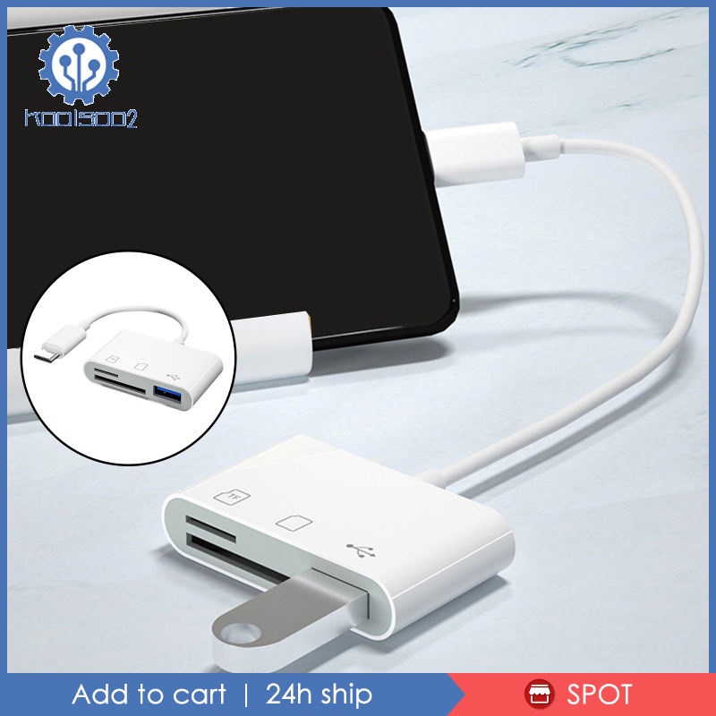 [Koolsoo2] [Koolsoo2] ✨Hàng Có Sẵn Handa na Stock✨Đầu Đọc Thẻ Nhớ USB C TF SD 3 Trong 1 Cho Điện Thoại / Máy Tính