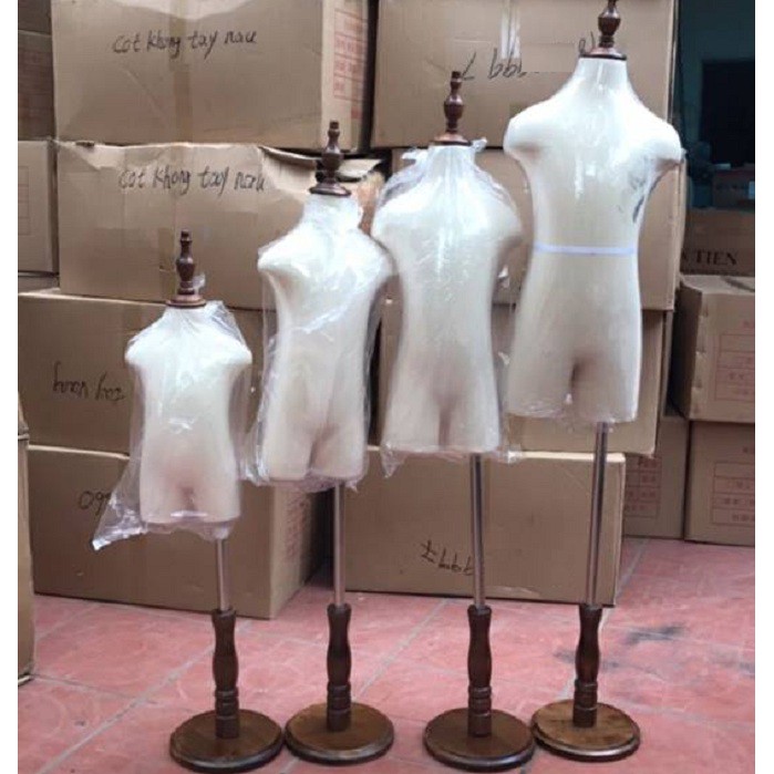 Canh Trẻ Em Bán Thân Xốp Bọc Vải Đế Gỗ và Móc Bộ Trẻ Em