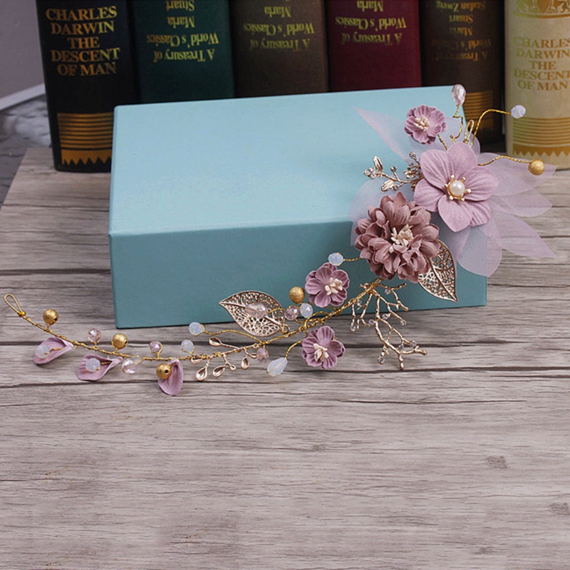 Vòng Hoa Cài Tóc Đính Ngọc Trai Nhân Tạo Cho Cô Dâu