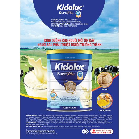SỮA BỘT KIDOLAC SURE PLUS 900G