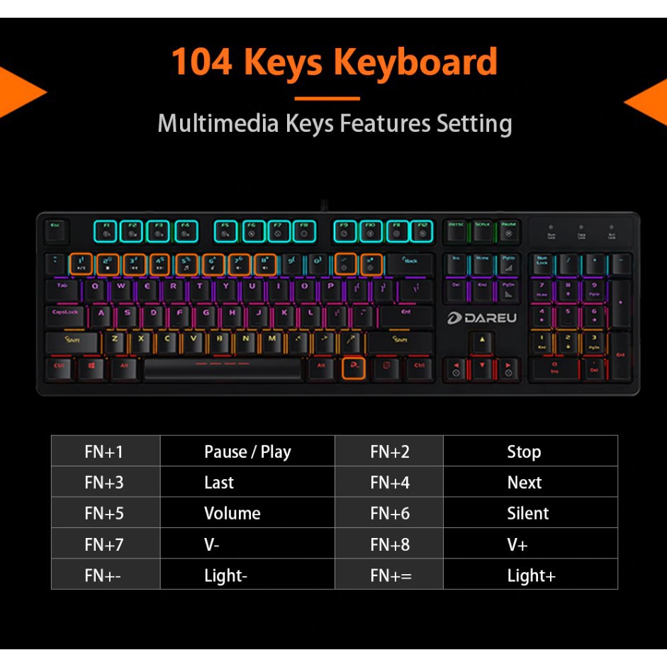 SALE ĐẬM-Bàn phím cơ gaming DareU EK810 108KEY Phương Thu Official