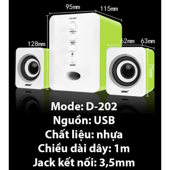 Loa Máy Tính Mini, Chọn Ngay Bộ 3 Loa Máy Tính USB SADA D202 (Hàng Nhập Khẩu)