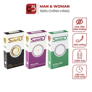  [CHÍNH HÃNG] Bộ 3 hộp bao cao su Safefit Siêu Mỏng Gân Gai 4in1 36 cái