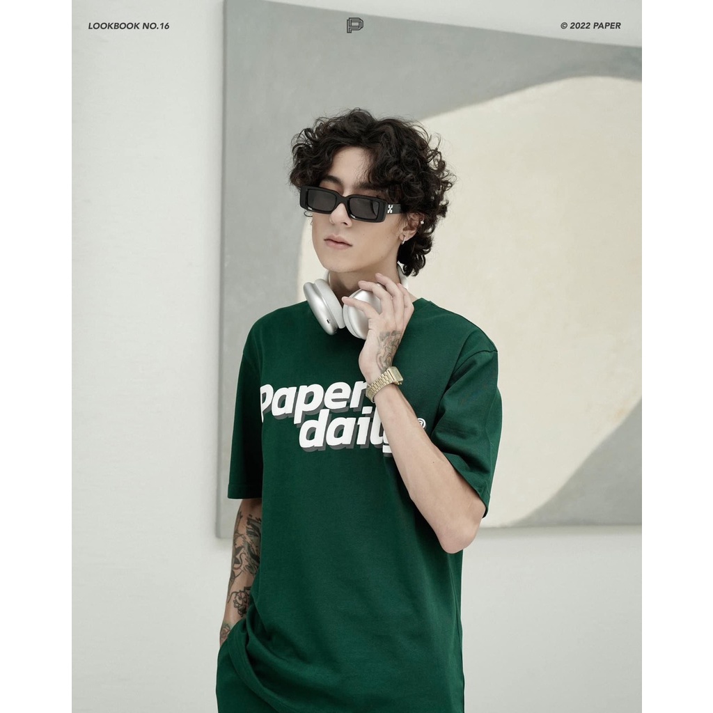 Áo Thun Nam Nữ Xanh Lá Unisex PAPER DAILY