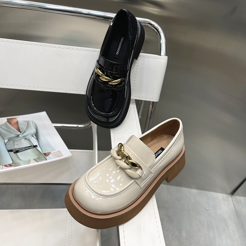 Giày lười IELGY da bóng đế dày siêu nhẹ thời trang cho nữ