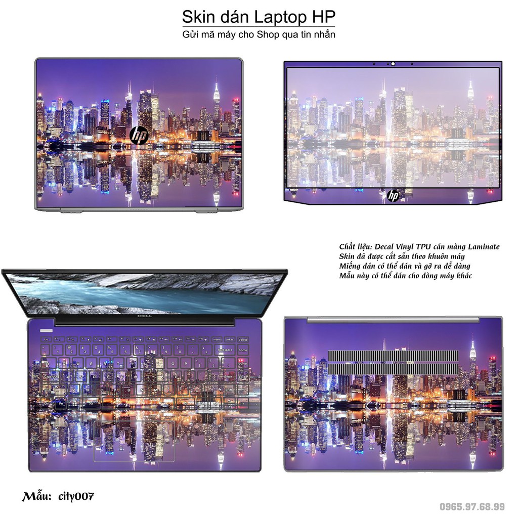 Skin dán Laptop HP in hình thành phố _nhiều mẫu 2