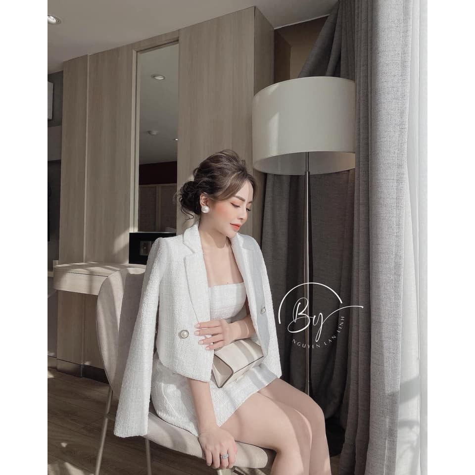 [Mã WARUN27 giảm 12k đơn 99k] Set 2 món áo len zip lệch vai mix váy body 2 dây xẻ. Chất bozip mịn đẹp giã | BigBuy360 - bigbuy360.vn