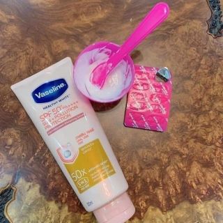 Combo VASELINE 50X+ viên kích trắng alpha arbutin hàng siêu thị Thái Lan