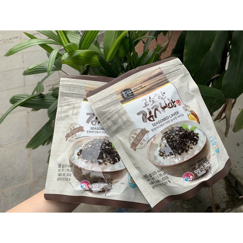 RONG BIỂN RẮC CƠM HÀN QUỐC K Food Túi Zíp 50gram Vị Dầu Oliu Có Vừng Ăn Liền Cho Bé