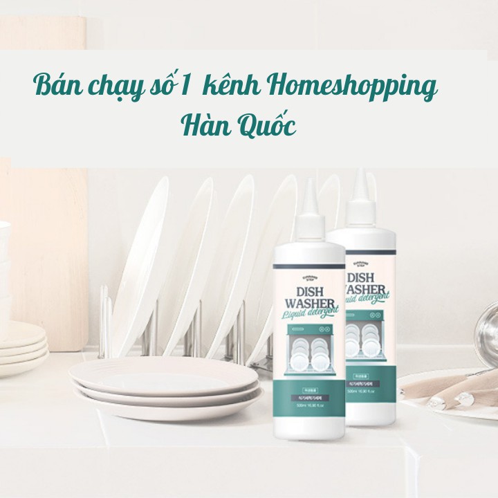 [MUA KÈM DEAL1K] Nước rửa bát cho máy rửa bát chuyên dụng Eunnano Step 500ml-nhập khẩu chính hãng Hàn Quốc